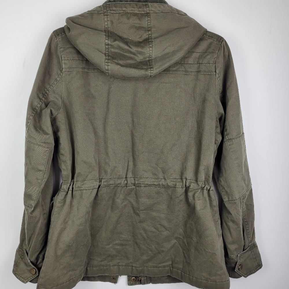 LUCKY BRAND Jacket Coat Green Utility Size S Military Hood Fully Lined - Picture 15 of 17
